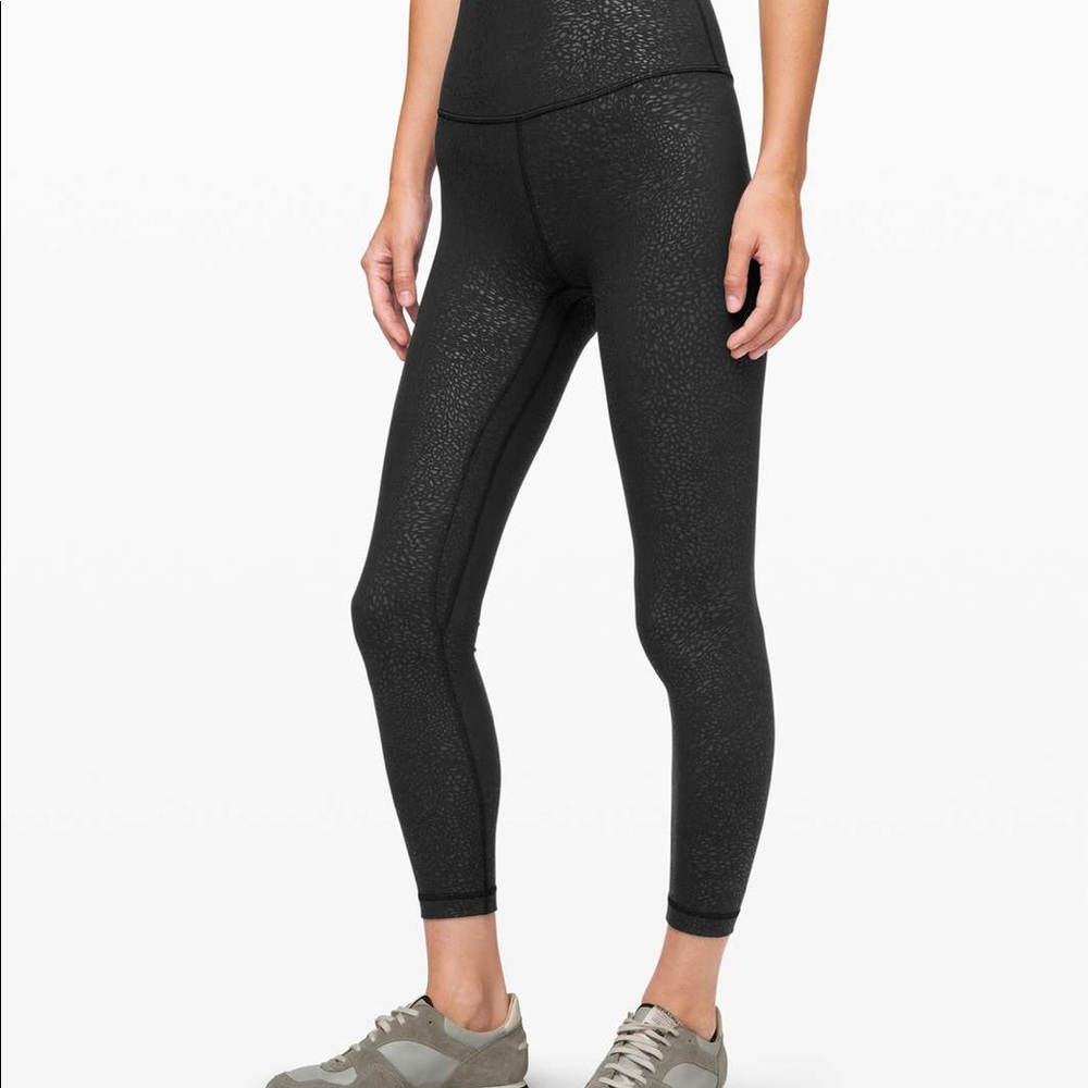 Lululemon Align II 25" Black Embossed Leggings. Sz12. Like new!